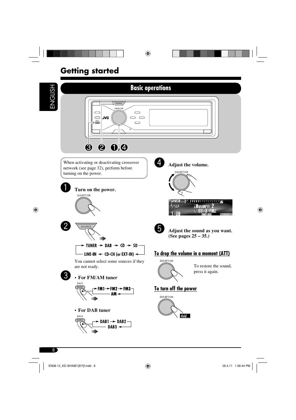 Getting started, Basic operations | JVC KD-SHX851 User Manual | Page 8 / 195