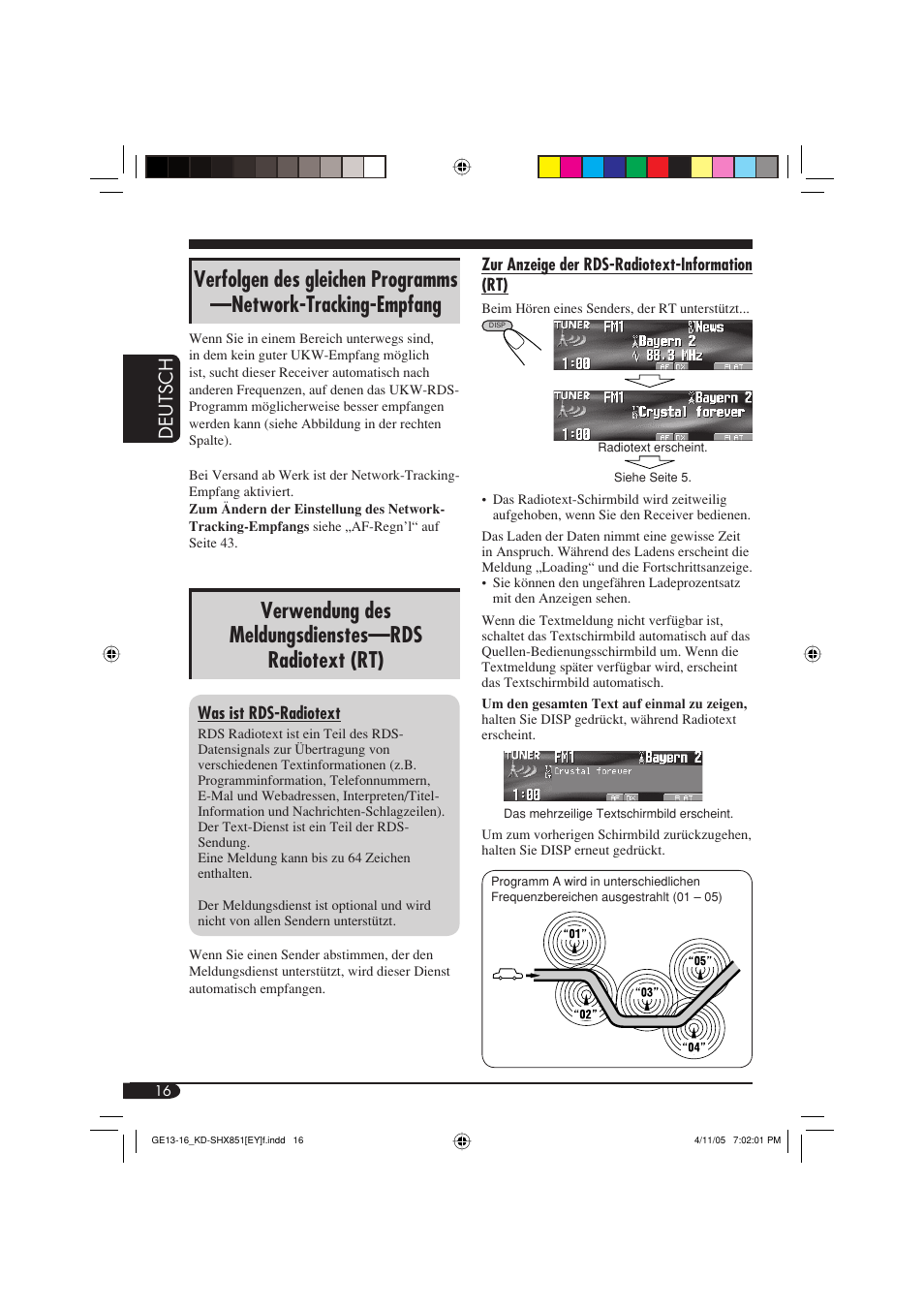 Verwendung des meldungsdienstes—rds radiotext (rt), Deutsch | JVC KD-SHX851 User Manual | Page 80 / 195
