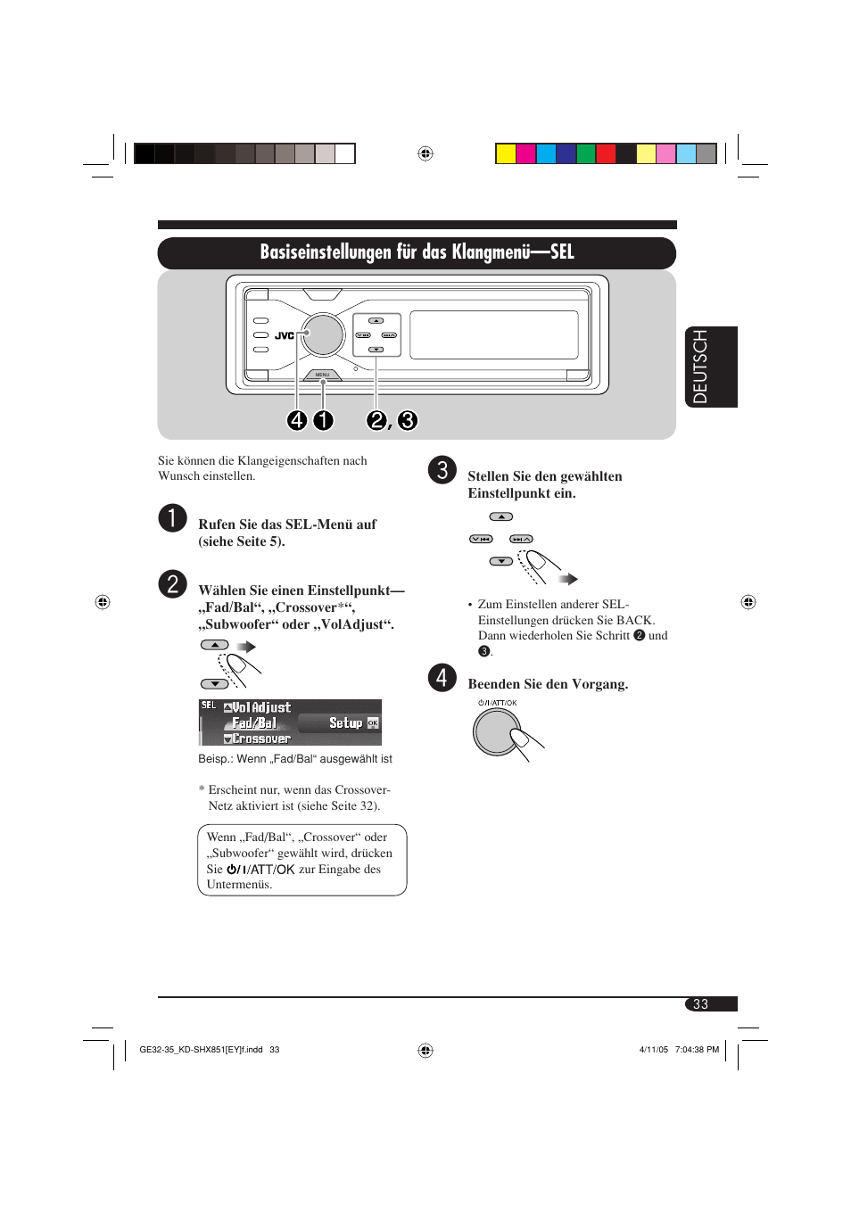 Basiseinstellungen für das klangmenü—sel | JVC KD-SHX851 User Manual | Page 97 / 195