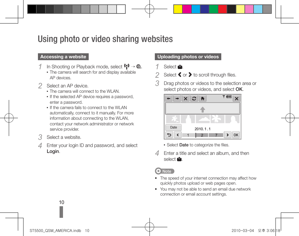 Using photo or video sharing websites | Samsung AD68-04778A User Manual | Page 10 / 32