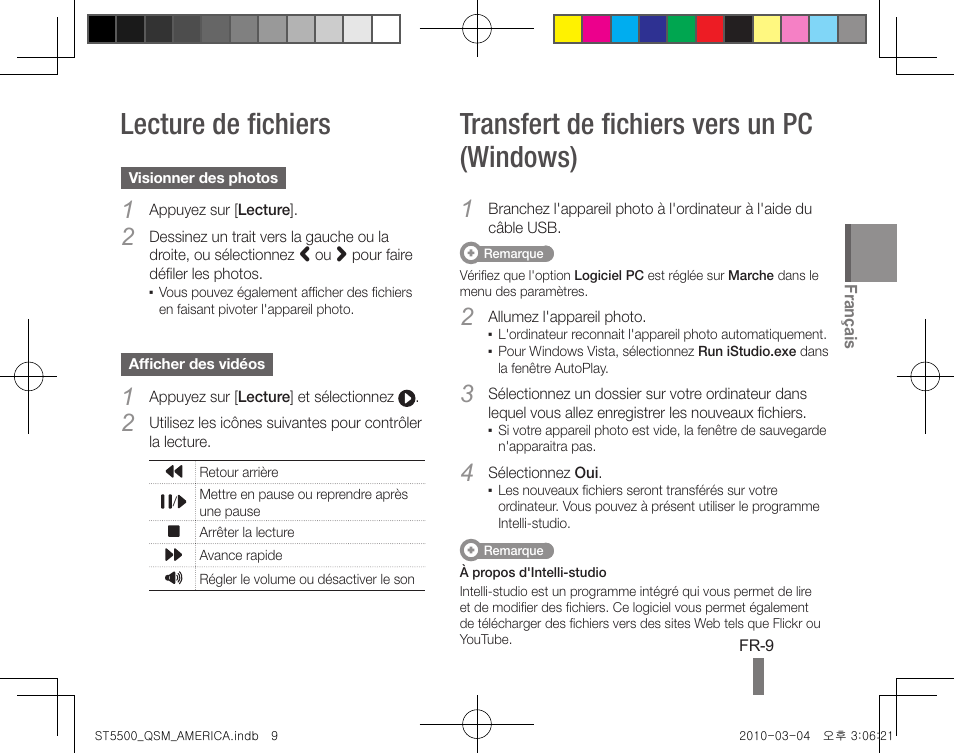 Lecture de fichiers, Transfert de fichiers vers un pc (windows) | Samsung AD68-04778A User Manual | Page 29 / 32