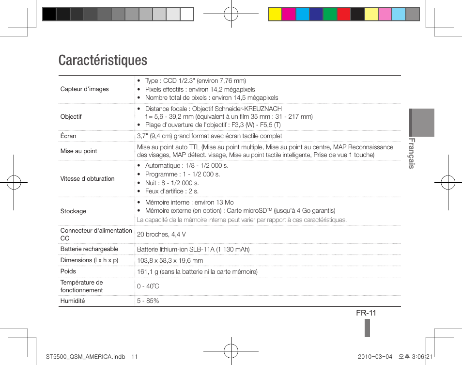 Caractéristiques, Français | Samsung AD68-04778A User Manual | Page 31 / 32