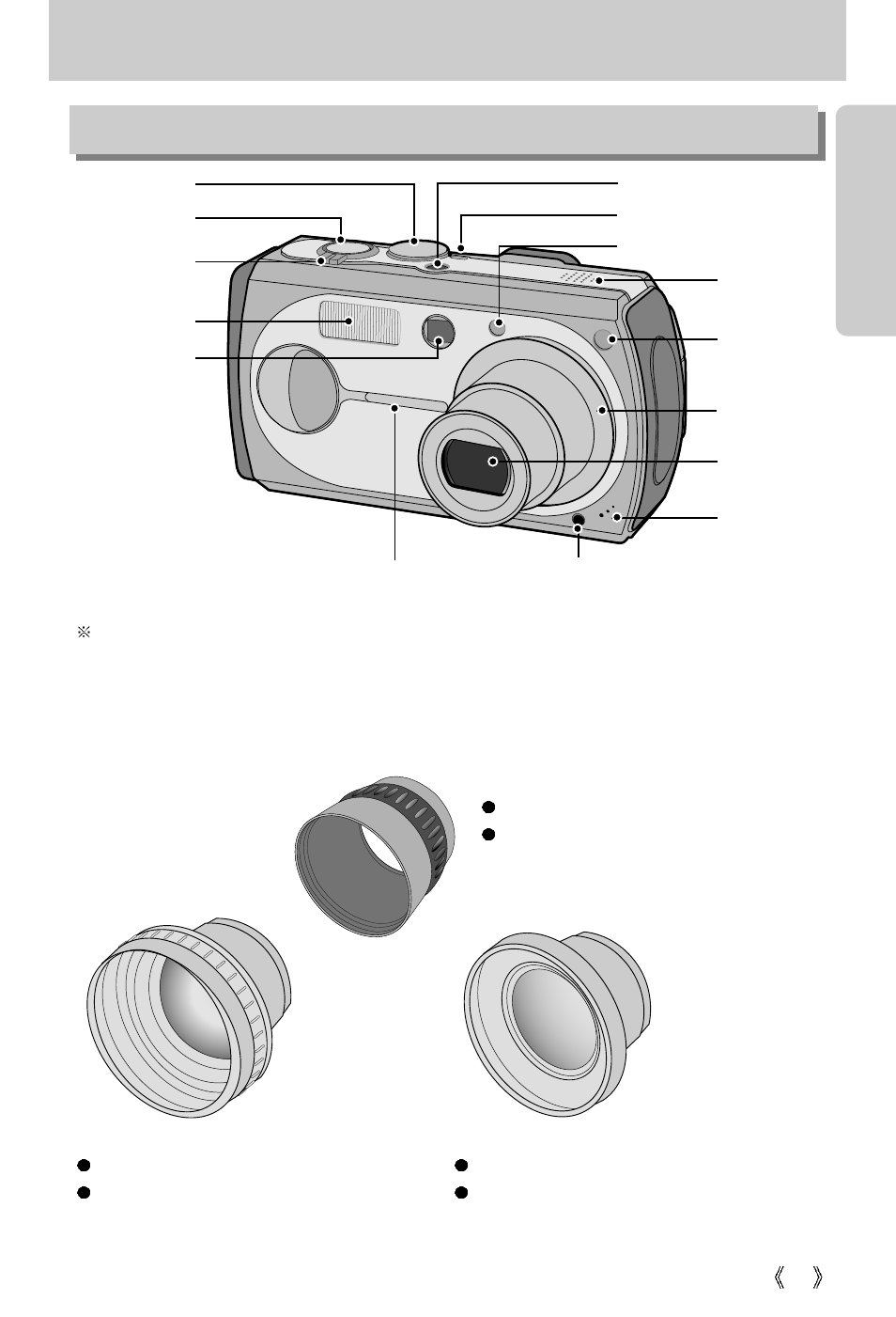 Identification of features, Front & top | Samsung Digimax V50 User Manual | Page 11 / 124
