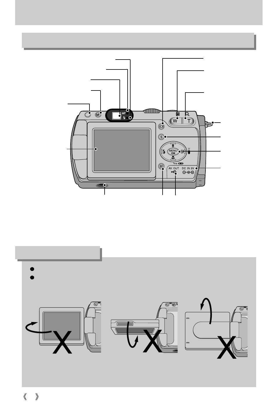 Identification of features, Back & bottom, Information | Samsung Digimax V50 User Manual | Page 12 / 124