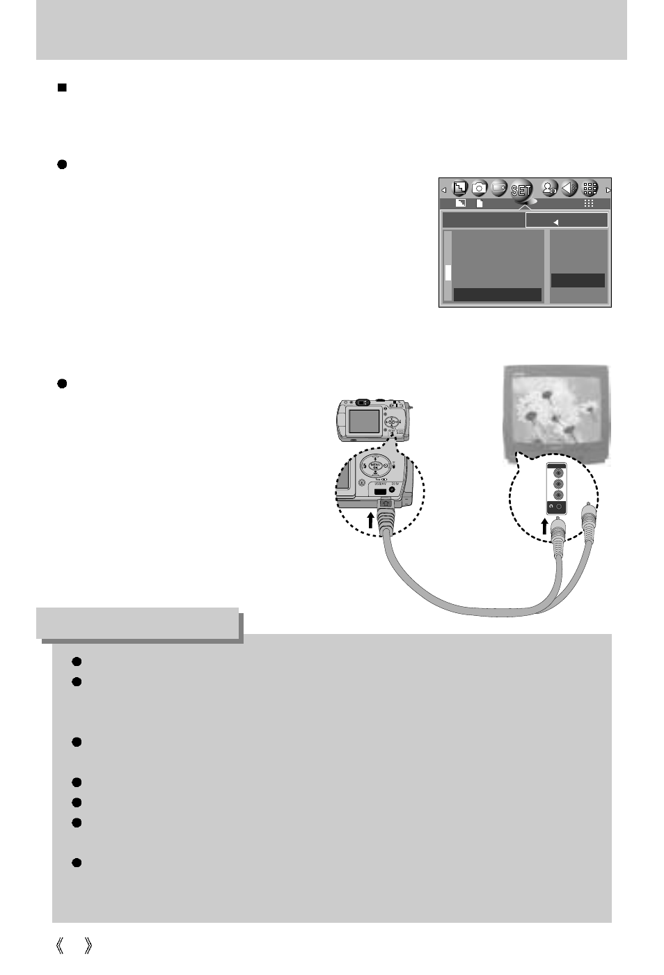 Selecting video out type, Information | Samsung Digimax V50 User Manual | Page 86 / 124