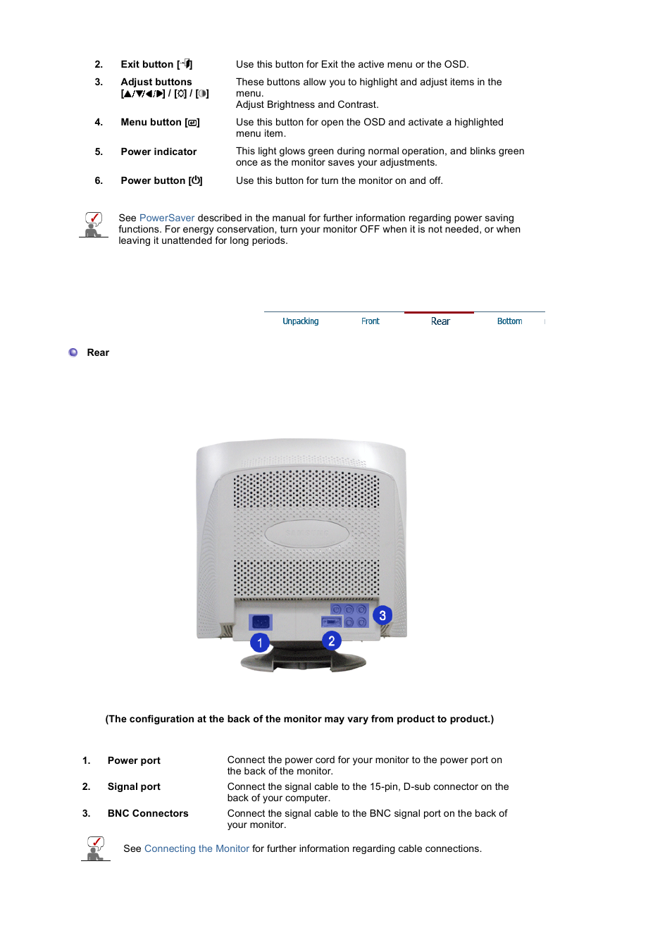 Rear | Samsung 1100MB User Manual | Page 11 / 62