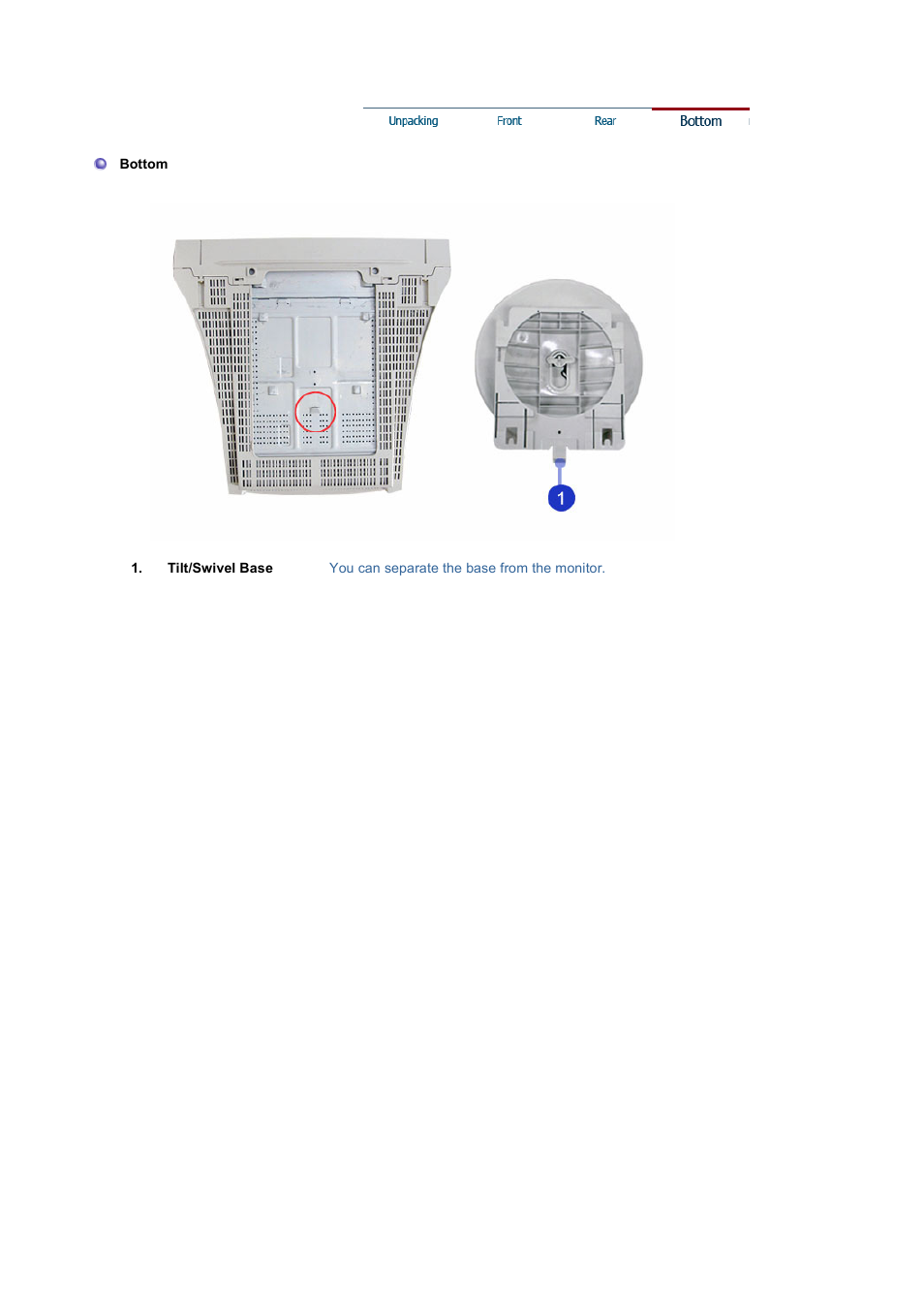 Bottom | Samsung 1100MB User Manual | Page 12 / 62