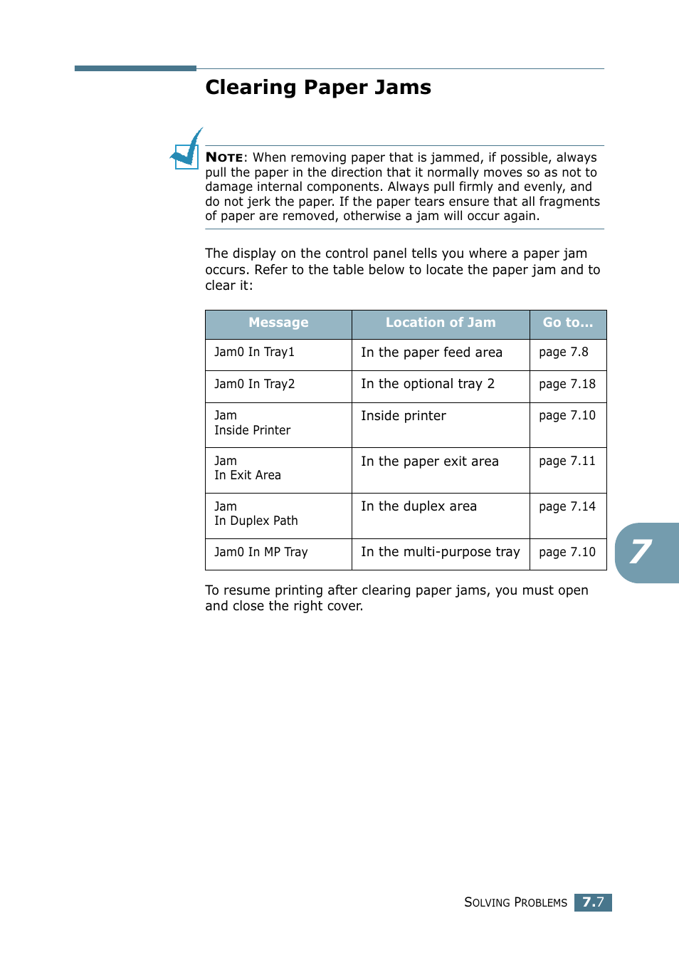 Clearing paper jams, Go to “clearing paper jams” on | Samsung CLP 550 User Manual | Page 175 / 289