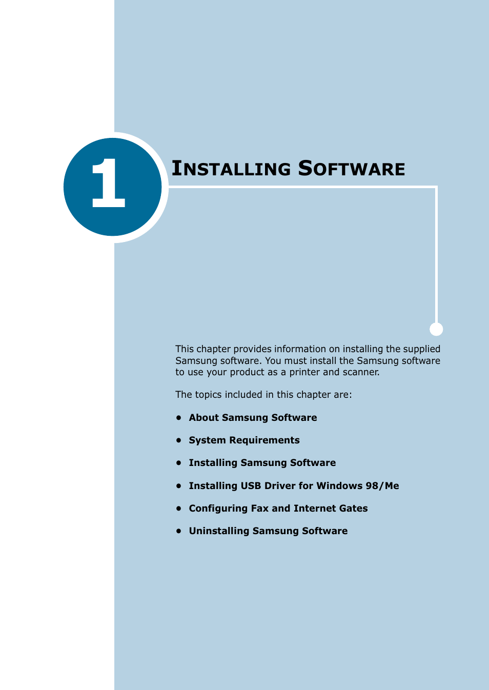 Chapter 1 installing software, Hapter, Nstalling | Oftware | Samsung 835P User Manual | Page 4 / 51