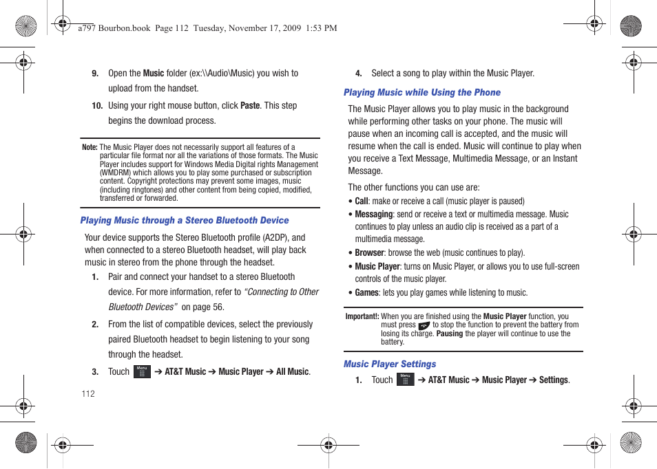 Samsung FLIGHT SGH-A797 User Manual | Page 116 / 177