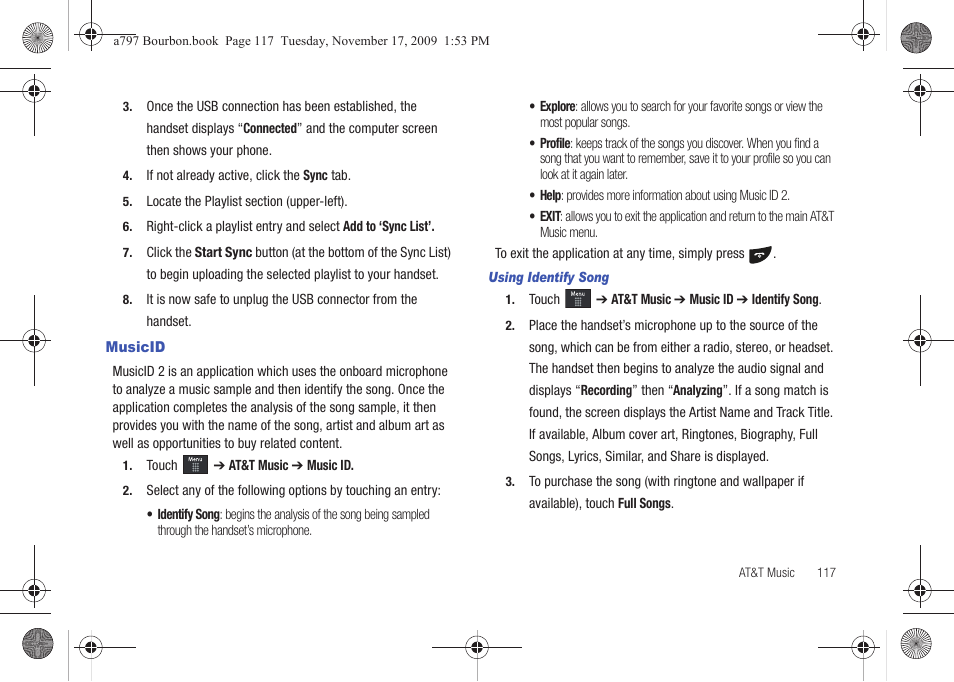 Musicid | Samsung FLIGHT SGH-A797 User Manual | Page 121 / 177