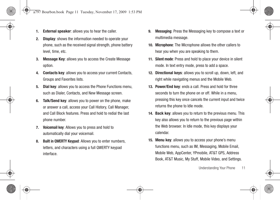 Samsung FLIGHT SGH-A797 User Manual | Page 15 / 177