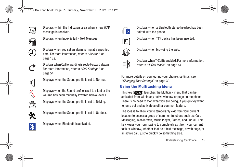 Using the multitasking menu | Samsung FLIGHT SGH-A797 User Manual | Page 19 / 177