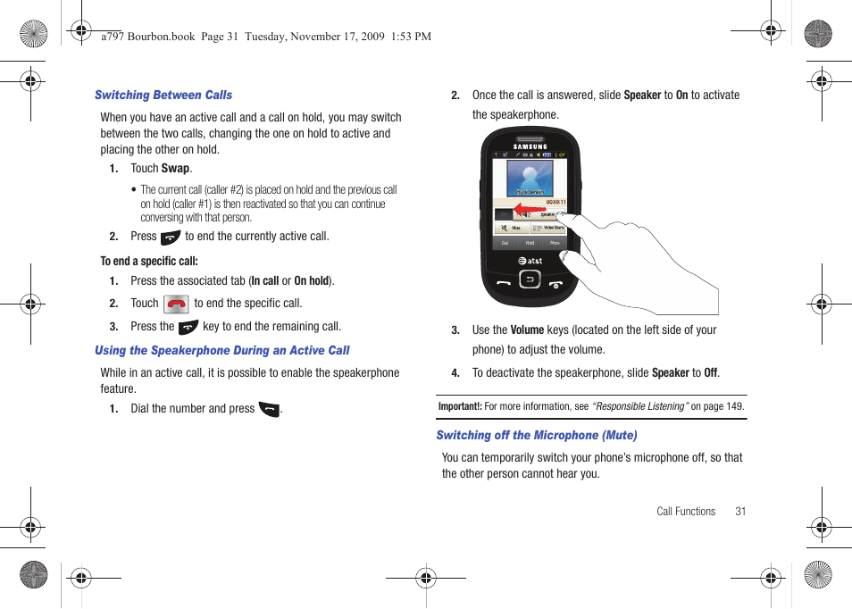 Samsung FLIGHT SGH-A797 User Manual | Page 35 / 177