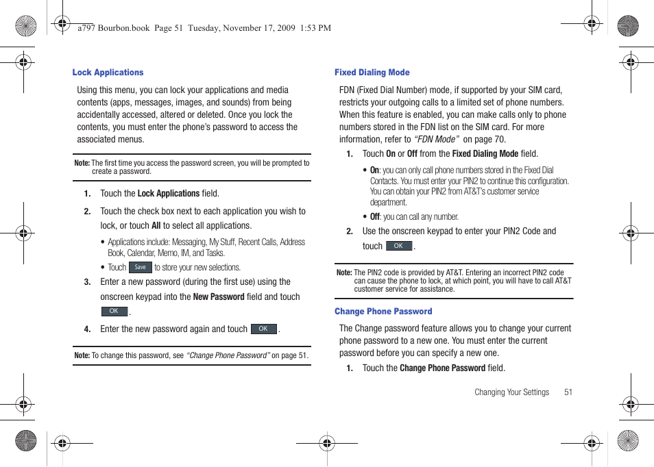 For more information, refer to “change phone, Ters. for | Samsung FLIGHT SGH-A797 User Manual | Page 55 / 177