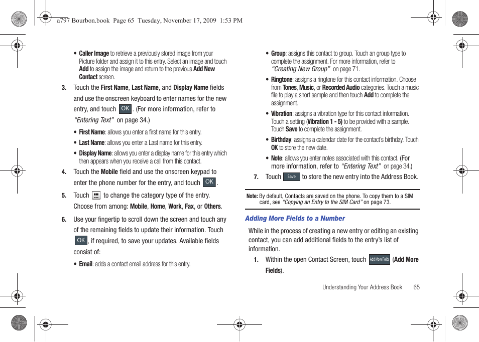 Samsung FLIGHT SGH-A797 User Manual | Page 69 / 177