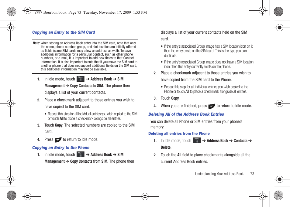 Samsung FLIGHT SGH-A797 User Manual | Page 77 / 177