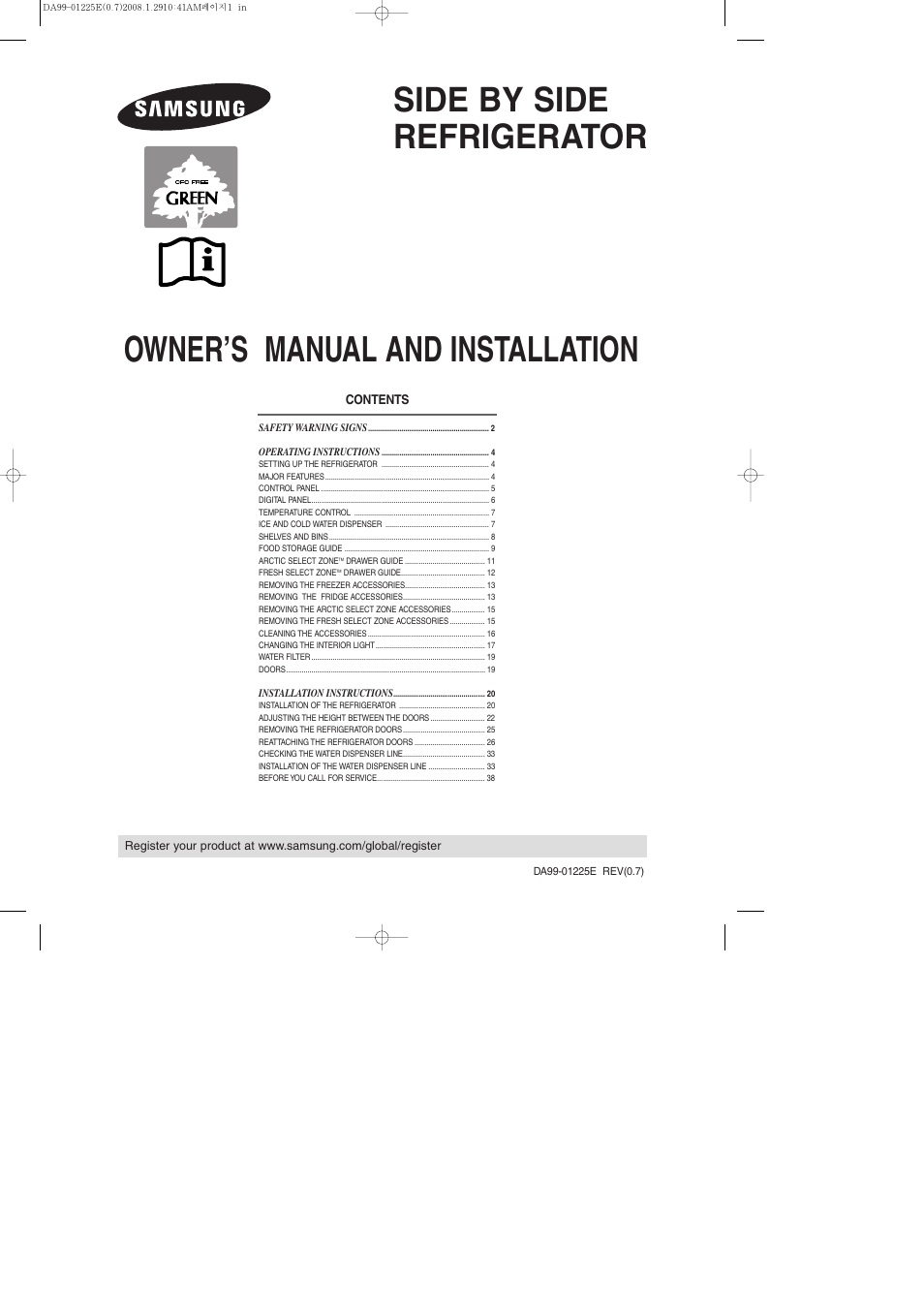 Samsung DA99-01225E User Manual | 40 pages