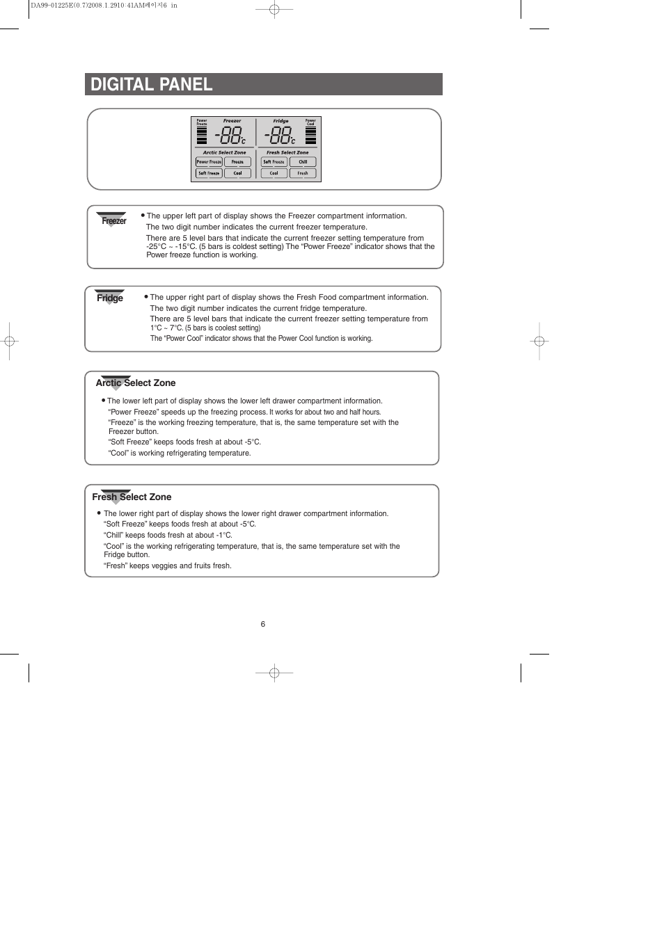 Digital panel | Samsung DA99-01225E User Manual | Page 6 / 40