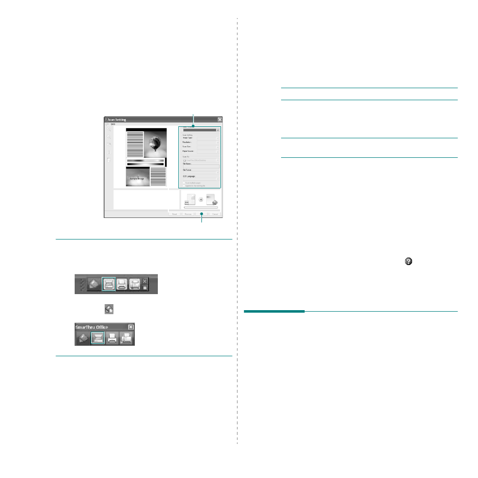 Uninstalling samsung smarthru office, Using onscreen help file, Scanning process with twain- enabled software | Scanning process with twain-enabled software | Samsung SCX-4828FN User Manual | Page 124 / 143