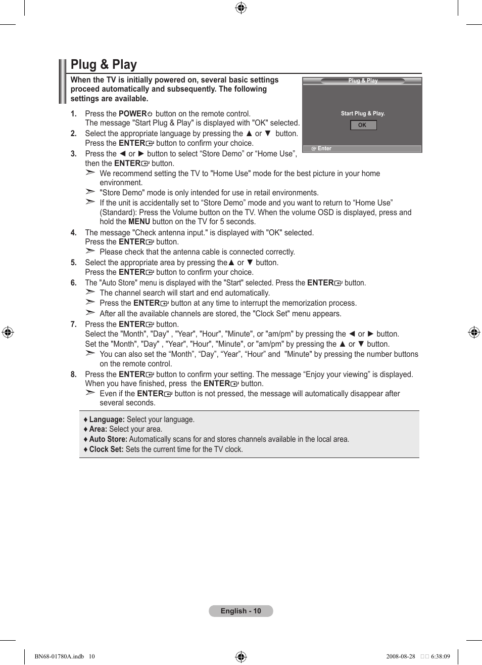 Plug & play | Samsung BN68-01780A-00 User Manual | Page 12 / 79