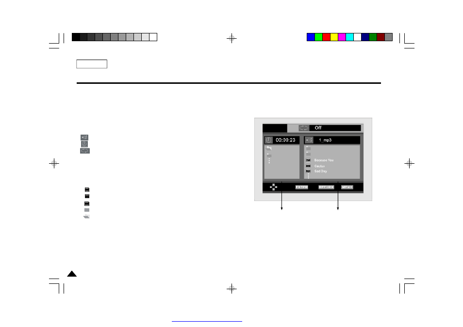 Clips menu for mp3/wma/jpeg | Samsung DVD-L75/L70 User Manual | Page 36 / 60