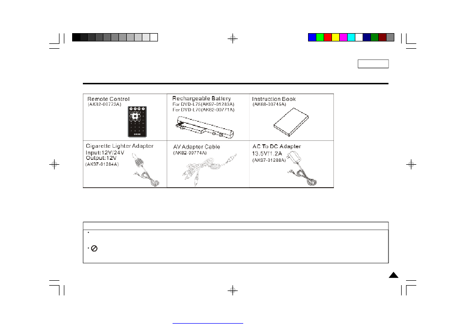 Accessories | Samsung DVD-L75/L70 User Manual | Page 9 / 60