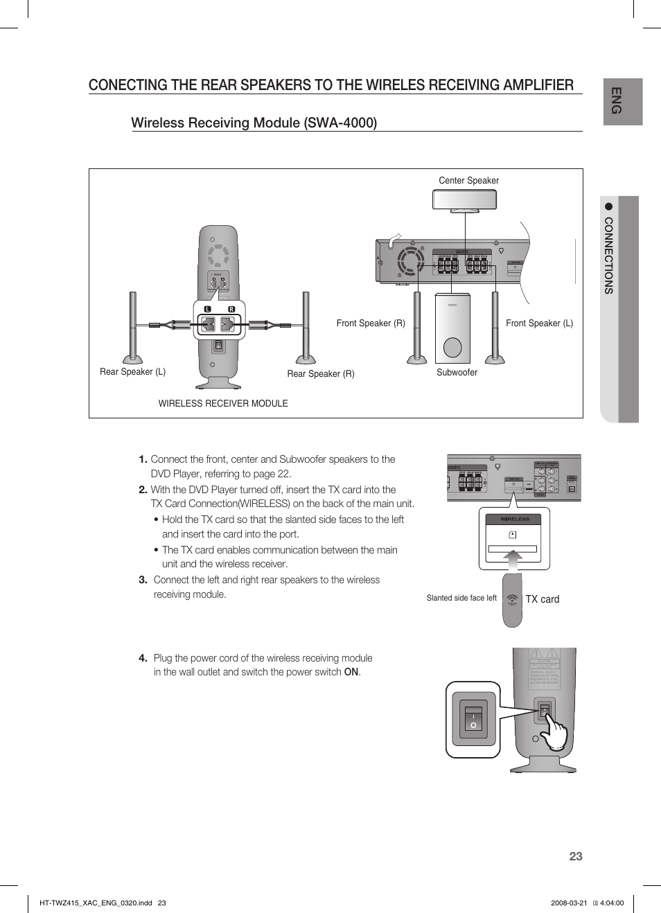 Wireless receiving module (swa-4000) | Samsung HT-TWZ415 User Manual | Page 23 / 75