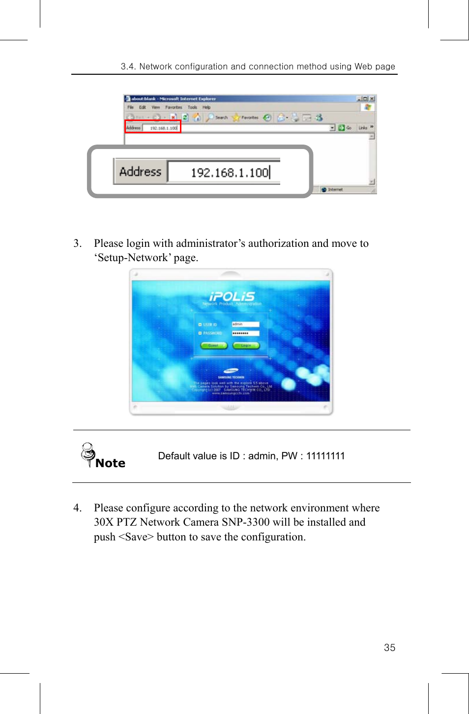 Samsung IPOLIS SNP-3300 User Manual | Page 39 / 116