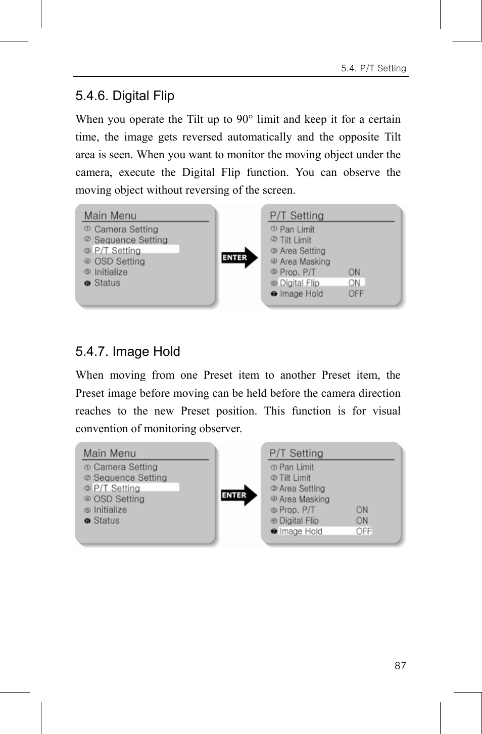 Digital flip, Image hold | Samsung IPOLIS SNP-3300 User Manual | Page 91 / 116