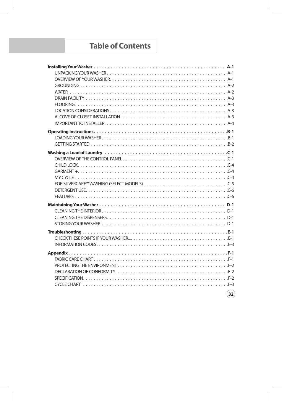 Samsung SilverCare Washer User Manual | Page 4 / 32