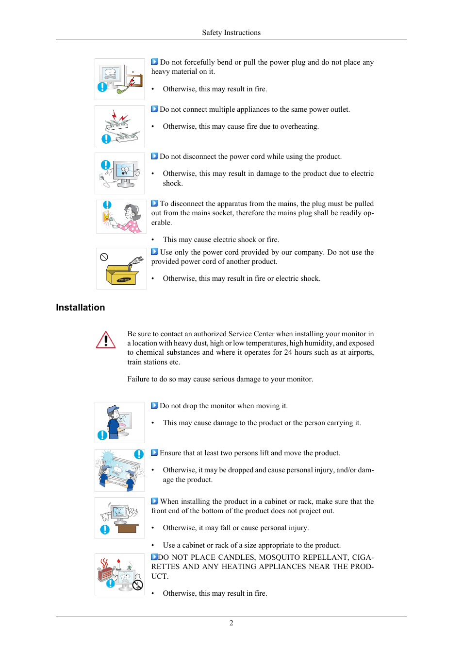 Installation | Samsung 2063UW User Manual | Page 3 / 147