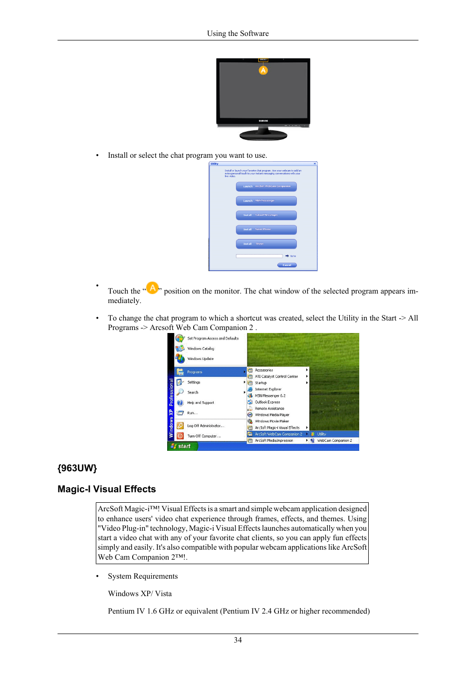 963uw} magic-i visual effects | Samsung 2063UW User Manual | Page 35 / 147