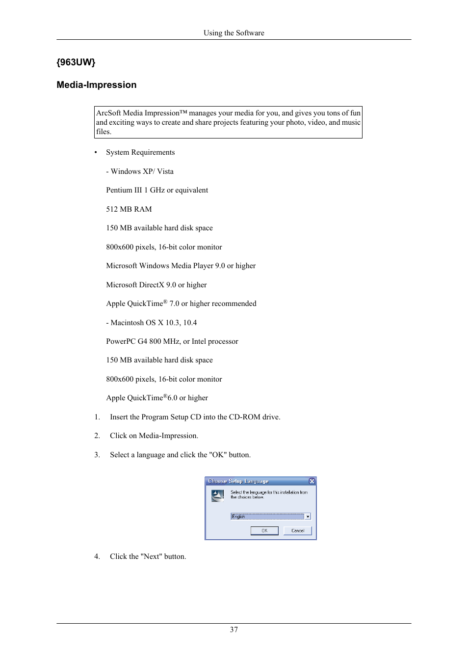 963uw} media-impression | Samsung 2063UW User Manual | Page 38 / 147