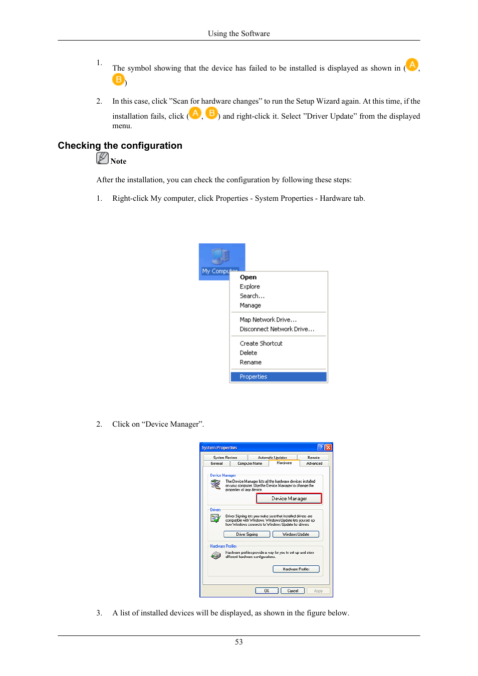 Checking the configuration | Samsung 2063UW User Manual | Page 54 / 147