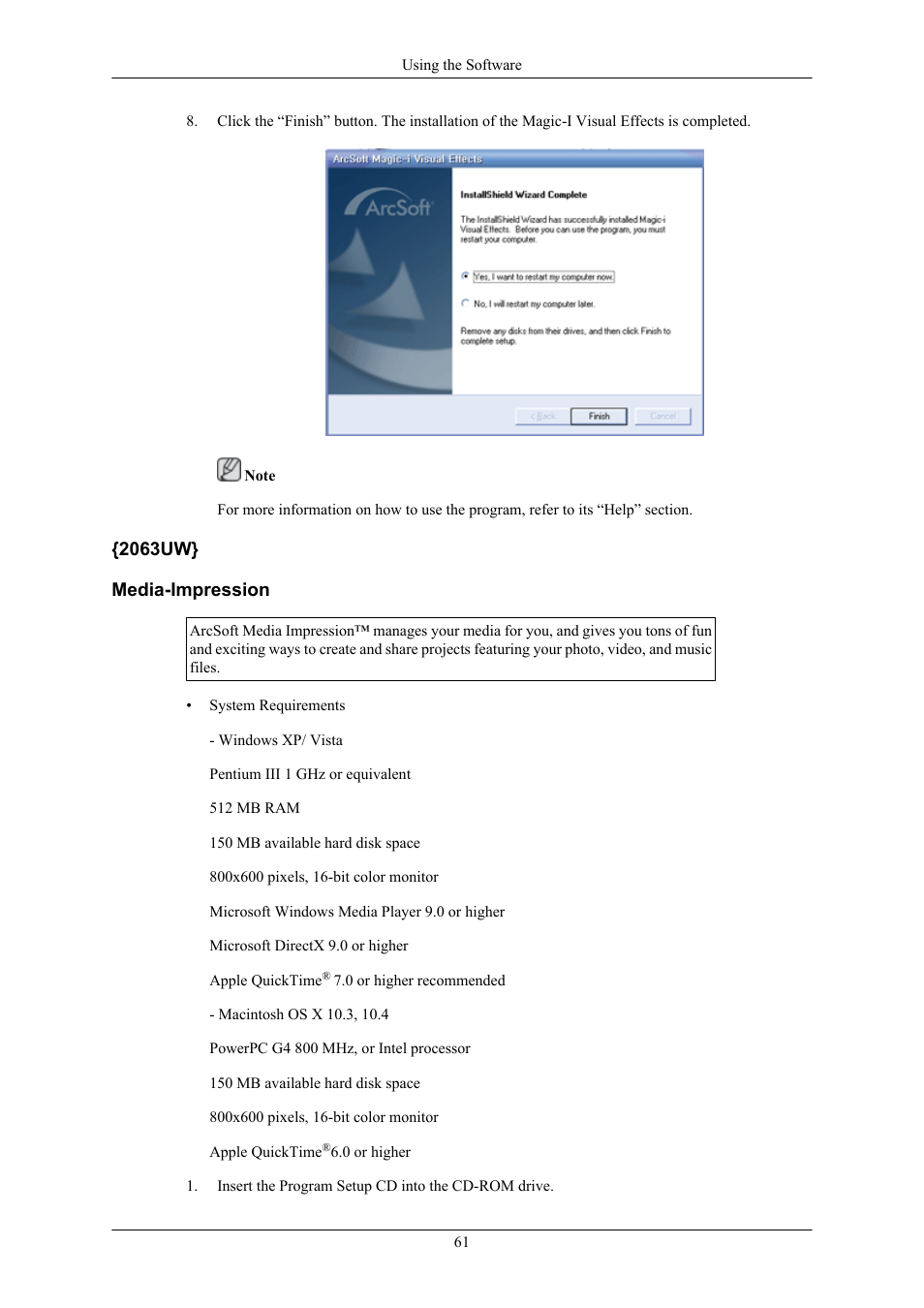 2063uw} media-impression | Samsung 2063UW User Manual | Page 62 / 147