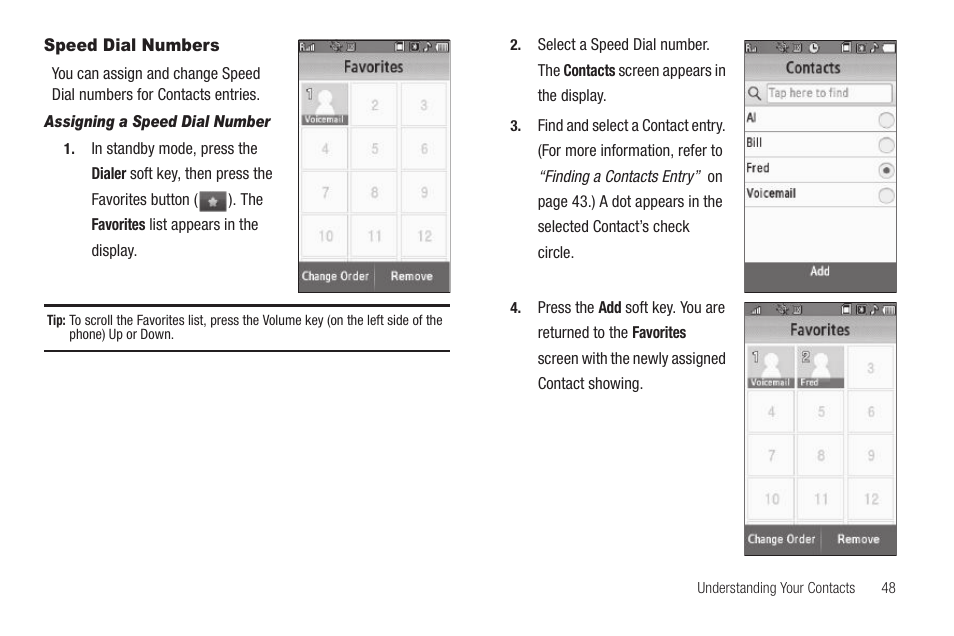 Speed dial numbers, Assigning a speed dial number | Samsung FINNESSE SCH-R810 User Manual | Page 50 / 187