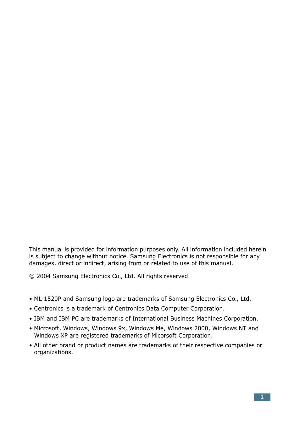 Samsung ML-1520P User Manual | Page 2 / 140