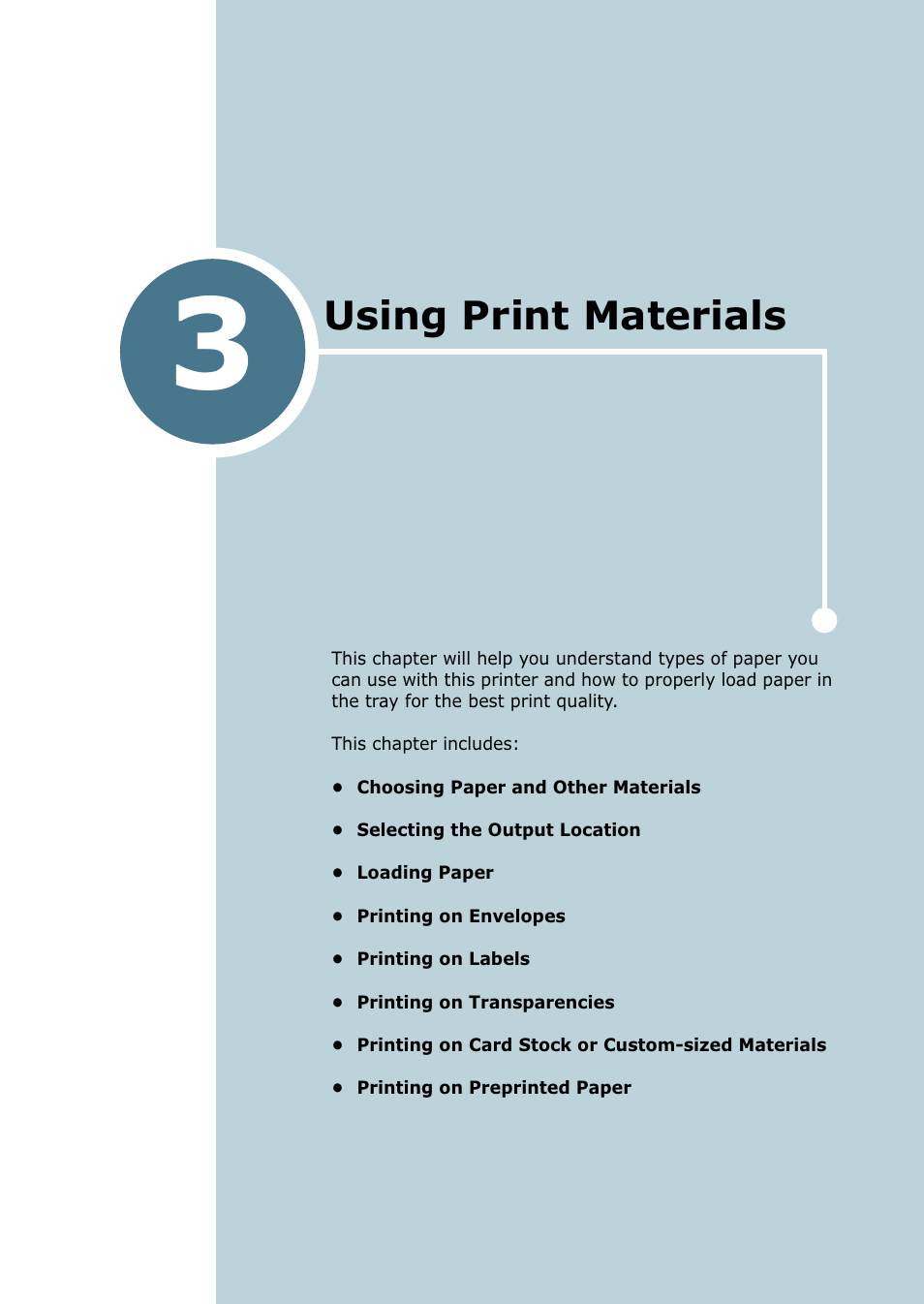 Using print materials, Chapter 3, Sing | Rint, Aterials | Samsung ML-1520P User Manual | Page 42 / 140