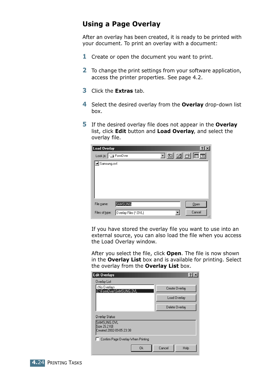 Using a page overlay | Samsung ML-1520P User Manual | Page 83 / 140