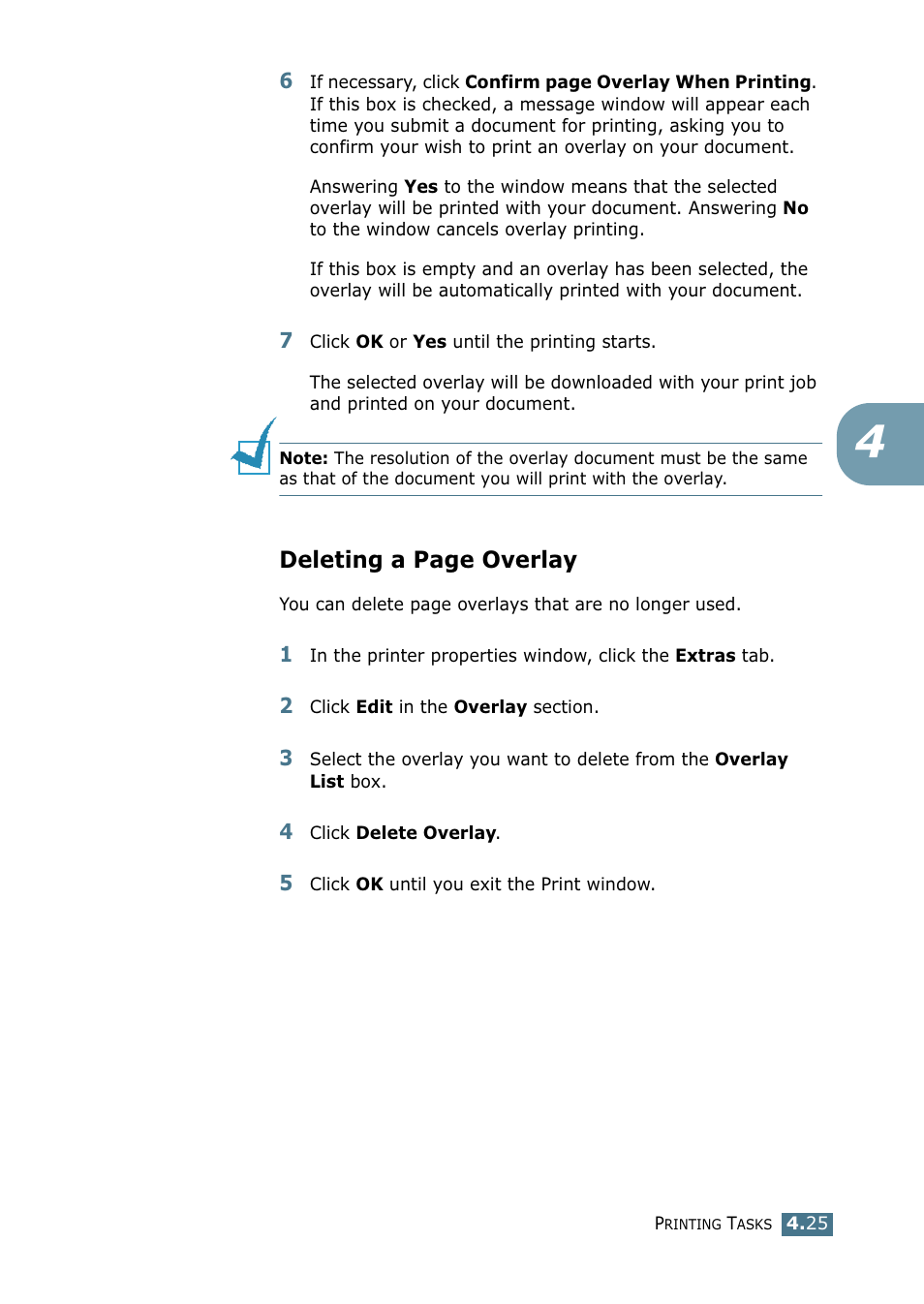 Deleting a page overlay | Samsung ML-1520P User Manual | Page 84 / 140