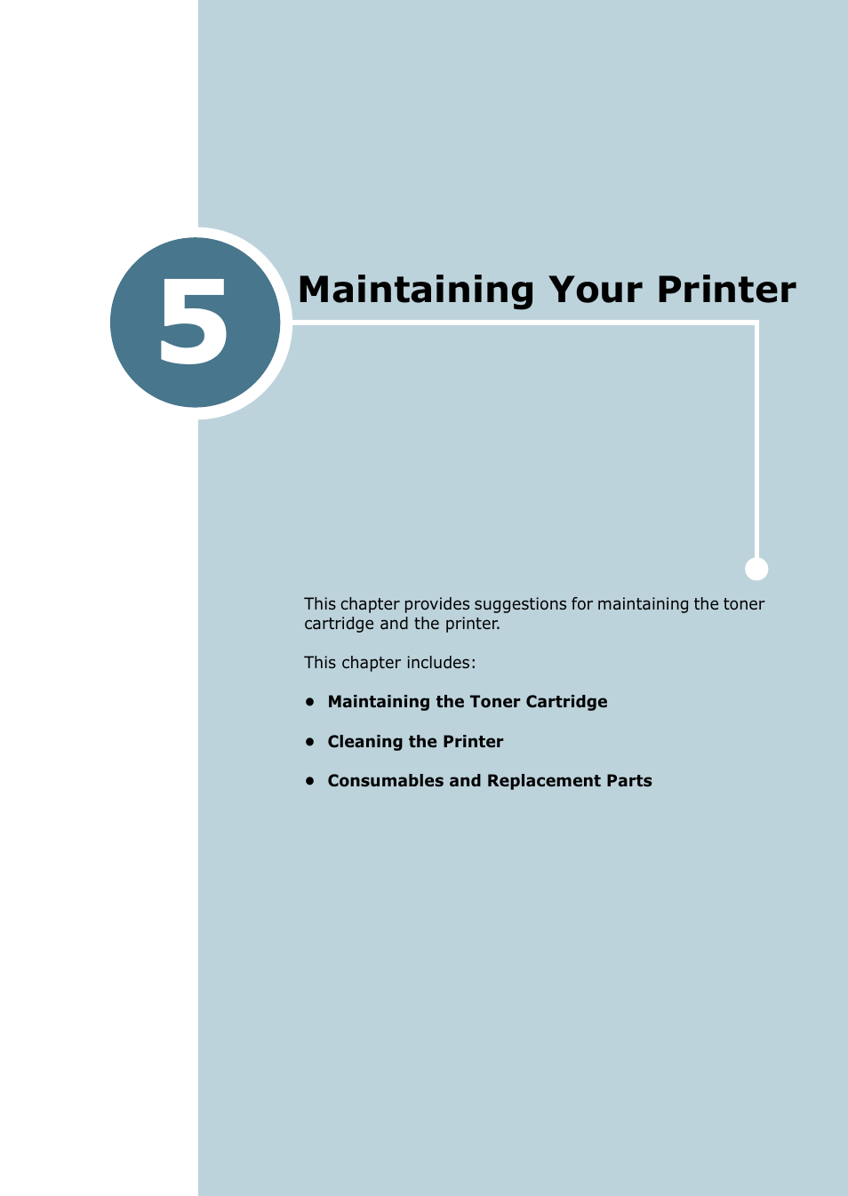 Maintaining your printer, Chapter 5, Aintaining | Rinter | Samsung ML-1520P User Manual | Page 90 / 140
