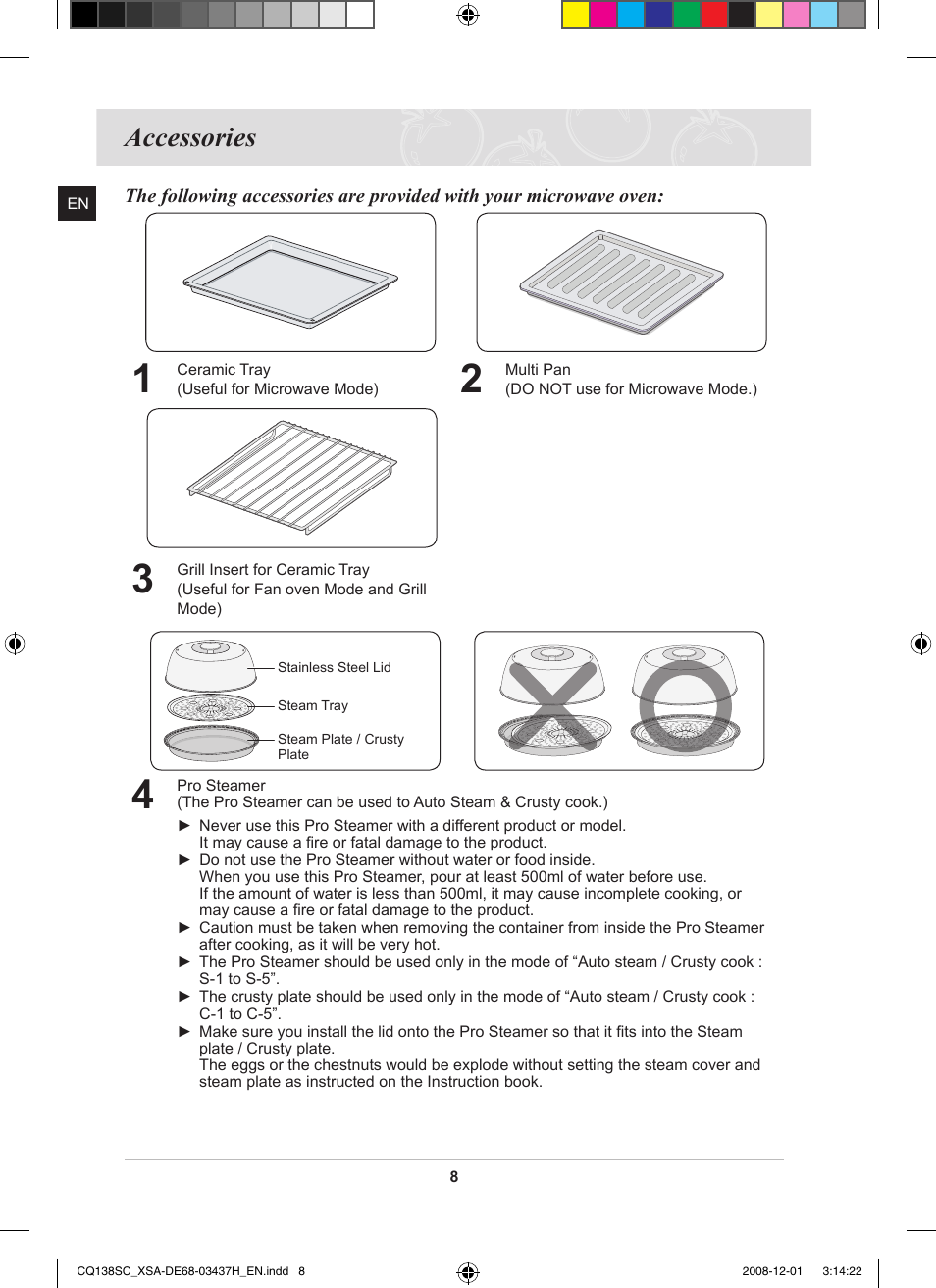 Accessories | Samsung CQ138SC User Manual | Page 10 / 56