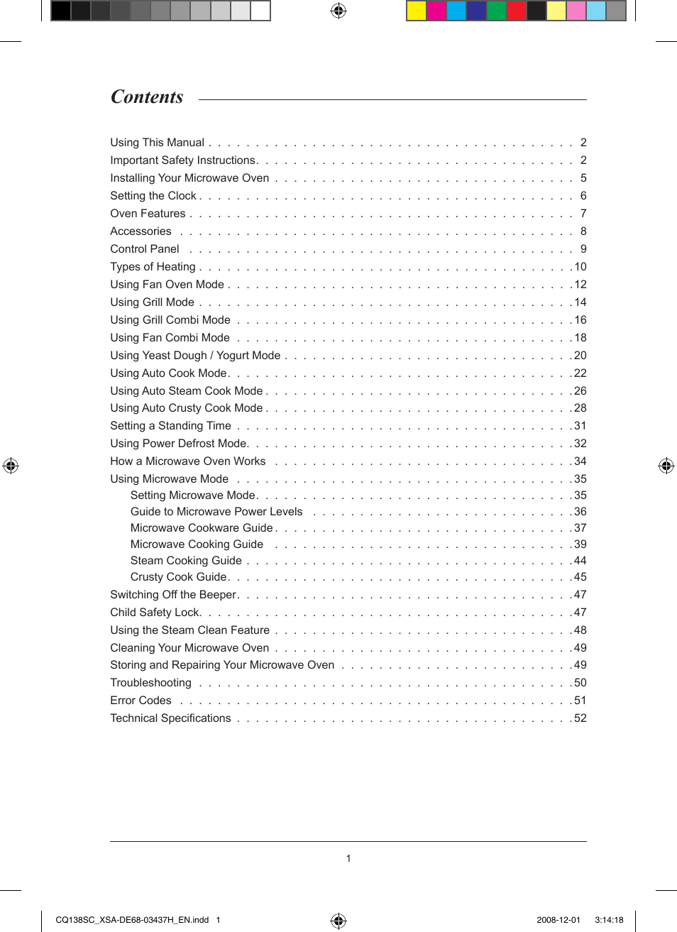 Samsung CQ138SC User Manual | Page 3 / 56