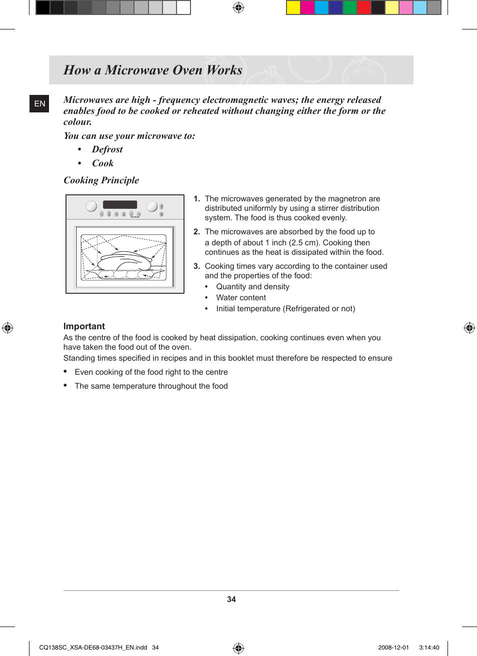 How a microwave oven works | Samsung CQ138SC User Manual | Page 36 / 56