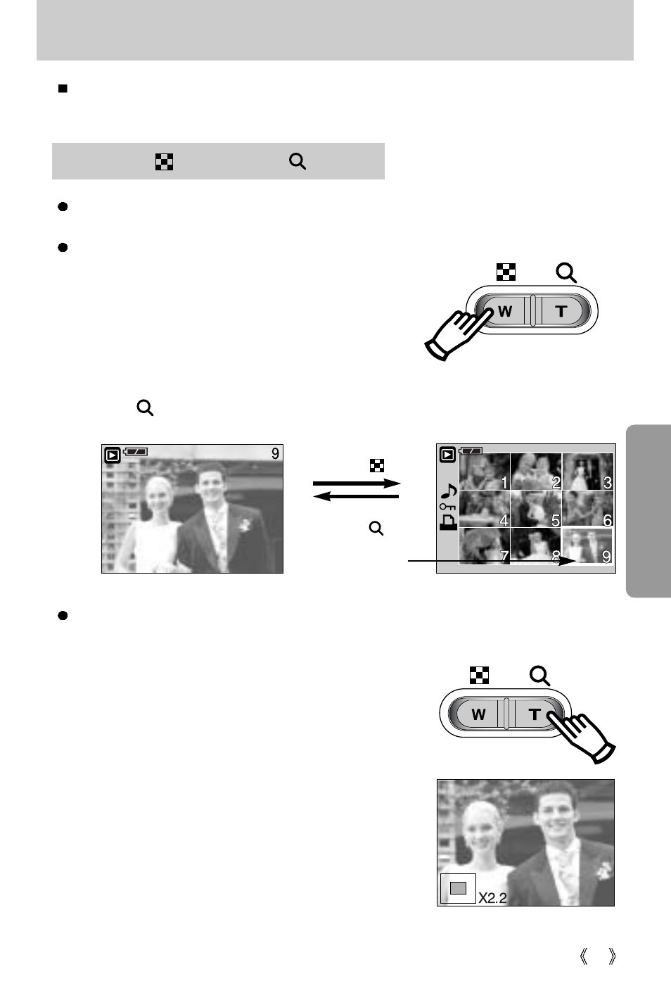 Using the camera buttons to adjust the camera | Samsung Digimax V10 User Manual | Page 65 / 136