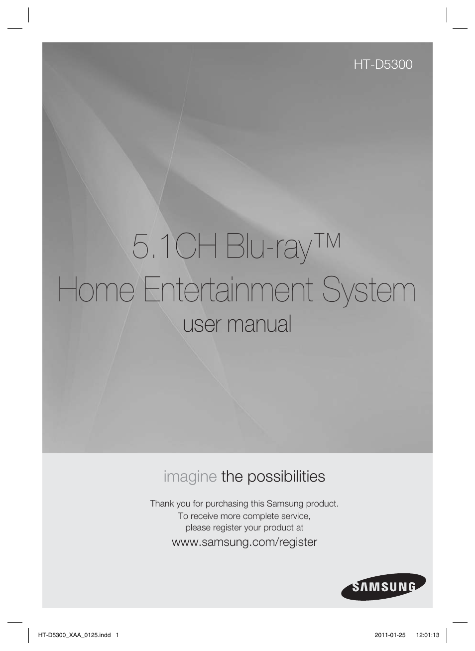 Samsung 5.1CH BLU-RAYTM HT-D5300 User Manual | 78 pages