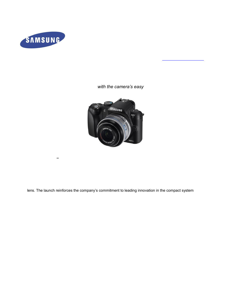 Samsung NX11 User Manual | 5 pages