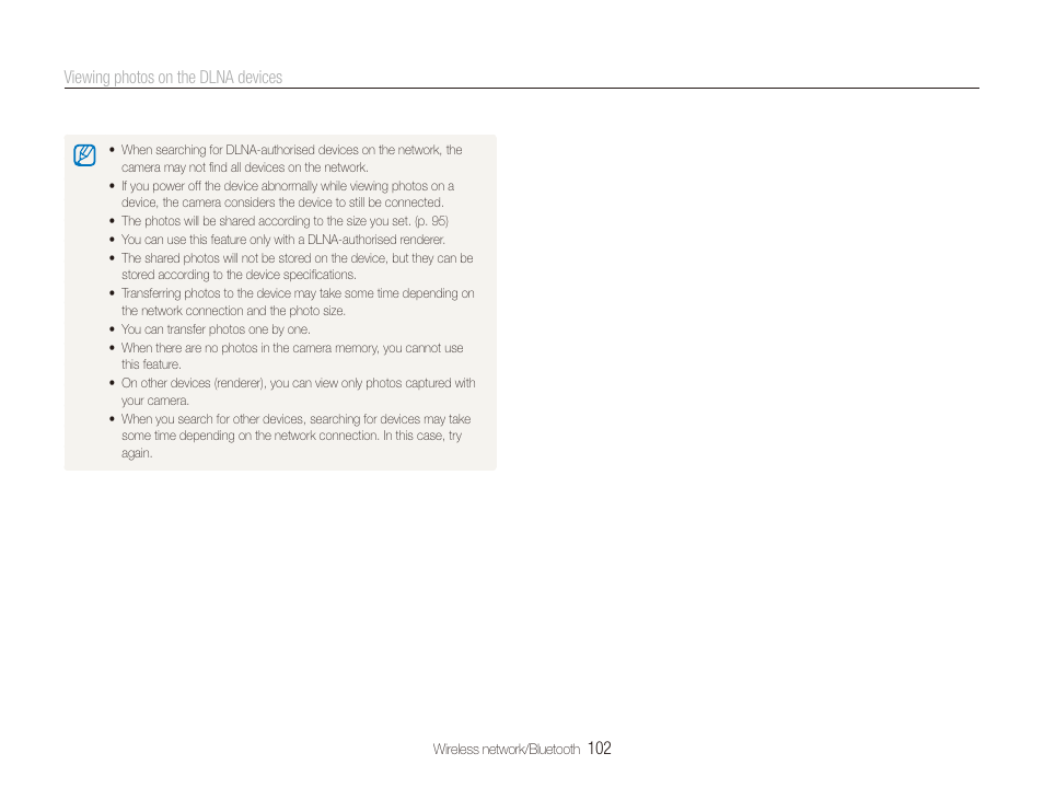 102 viewing photos on the dlna devices | Samsung CL65 User Manual | Page 103 / 129