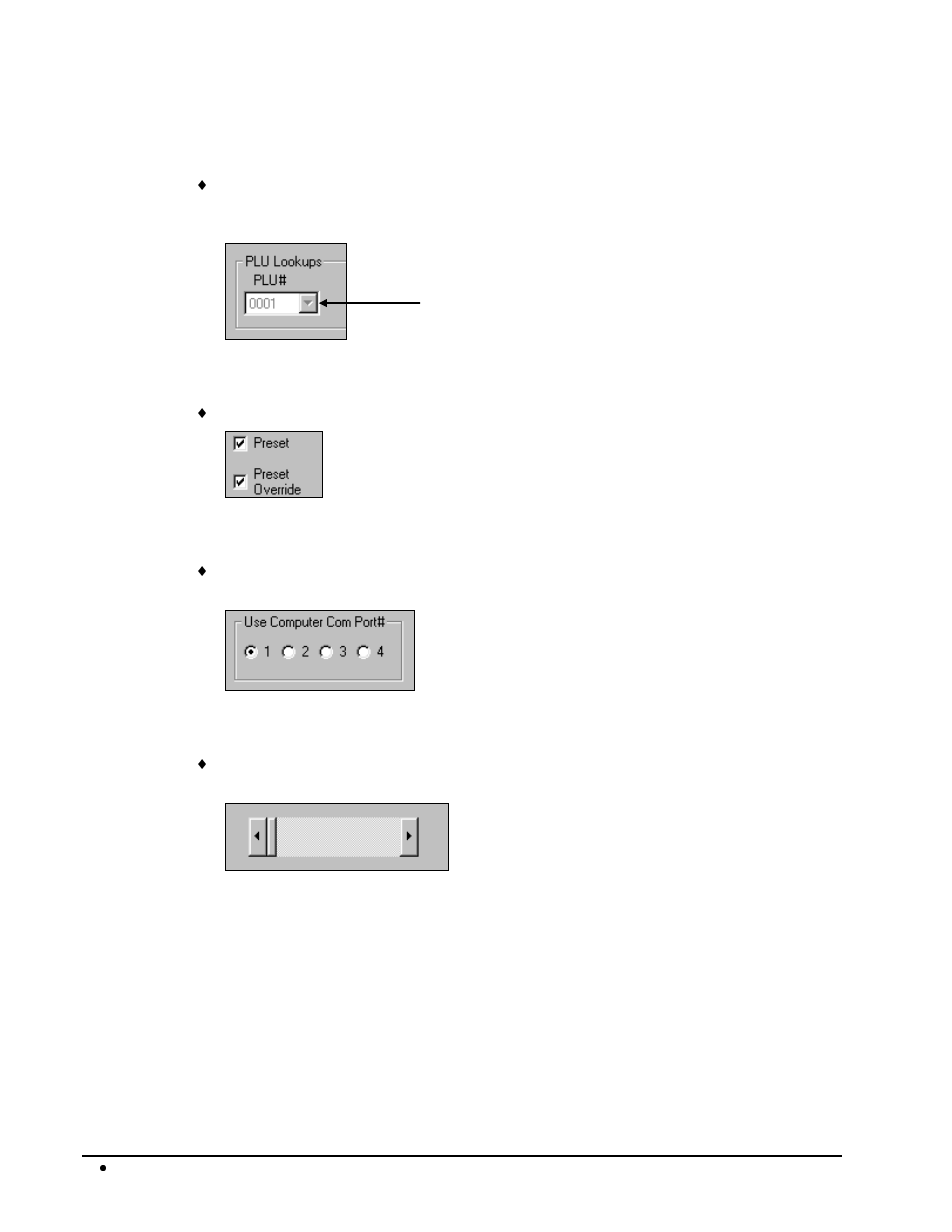 Drop-down list boxes, Check boxes, Option buttons | Scrolling | Samsung SAM52 User Manual | Page 12 / 74